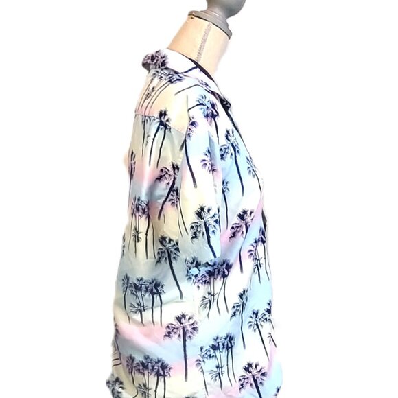 Men's BC Collection Medium Island Gradient Palm Tree Hawaiian Casual Shirt - Picture 9 of 11